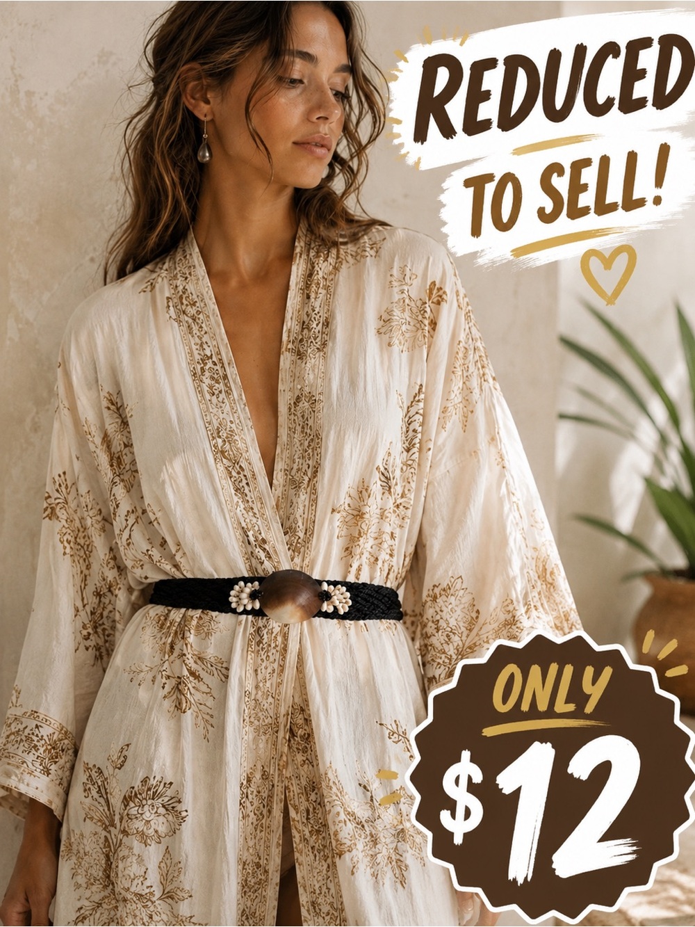 Vintage Black Rope Seashell Belt Large Seashells Womens OS Beach Vacation Resort